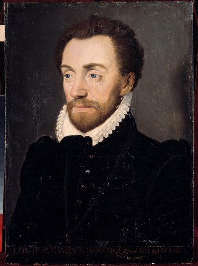 Portret van Lodewijk I van Bourbon, eerste Prins van Condé (Bourbon-Condé) (1530-1569) in 1561 door French School