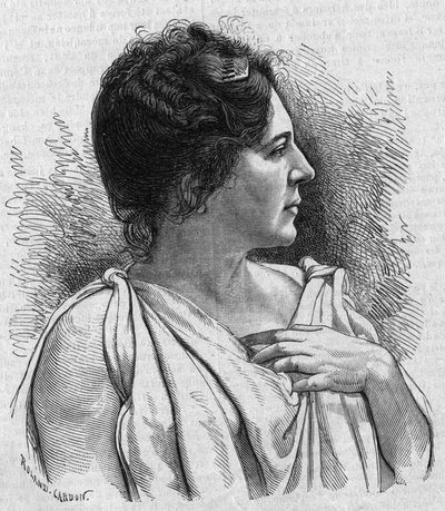 Portret van Madame Agar (Marie Leonide Charvin, bekend als) (1836-1891), Franse komiek. Gravure in 