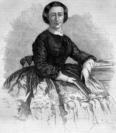 Portret van Maria Francisca de Sales, hertogin van Alba en zus van de Franse keizerin Eugénie de Montijo. Gravure in 