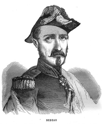 Portret van Marie Alphonse Bedeau, Franse generaal (1804-1863). Gravure in 