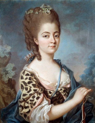 Portret van Marie Aurora van Saksen, grootmoeder van schrijver George Sand door French School