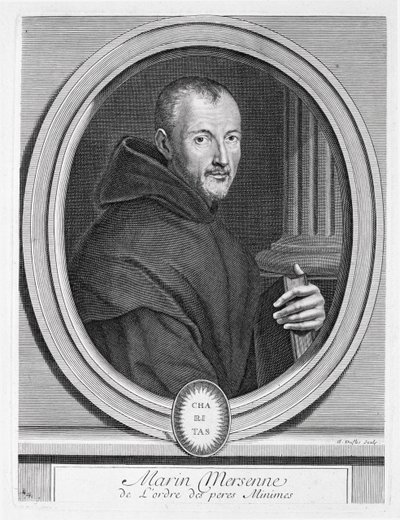 Portret van Marin Mersenne (1588-1648) gegraveerd door Duflos door French School