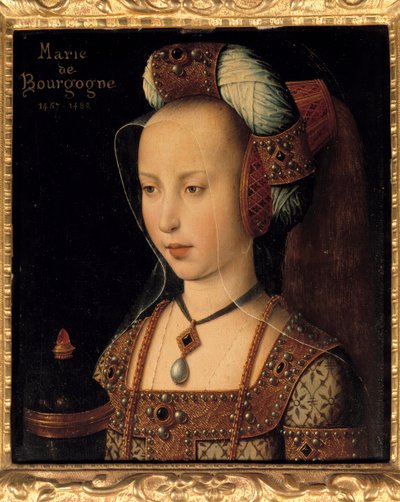 Portret van Maria van Bourgondië, hertogin en gravin van Bourgondië door French School