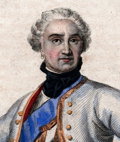Portret van Maurice de Saxe (1696-1750), Duitse militair in Franse dienst en Maarschalk-Generaal van Frankrijk door French School
