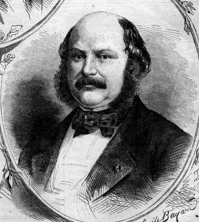 Portret van Maximilian Jules Marcus Koenigswarter (1817-1878), Franse bankier en politicus. Gravure in Le Monde Illustré door French School