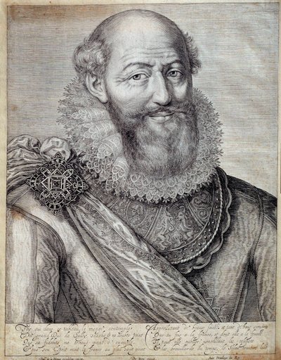 Portret van Maximilian van Bethune, Hertog van Sully (1560-1641). Gravure uit de 17e eeuw. Pau, Musee Du Chateau door French School