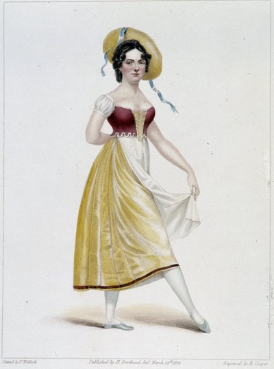 Portret van Miss Noblet in het Ballet van de Veronderstelde Boer door French School