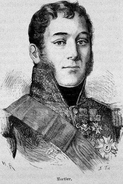 Portret van Mortier, Hertog van Treviso (1768 - 1835), Maarschalk van Frankrijk, gedood tijdens de aanval van Fieschi - in 