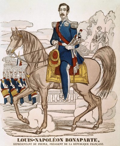 Portret van Napoleon III - vertegenwoordiger van het volk, president van de Franse Republiek (Charles Louis Napoleon Bonaparte) (1808 - 1873) door French School