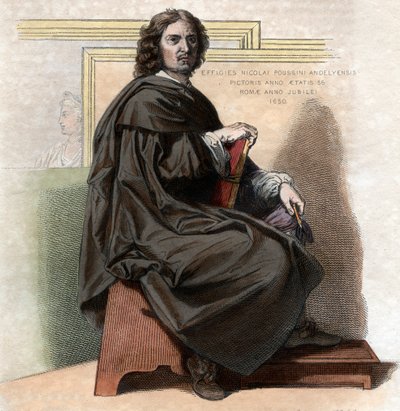 Portret van Nicolas Poussin (1594-1665), Franse schilder. door French School