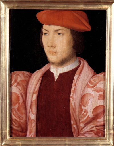Portret van Odet de Coligny, kardinaal van Chatillon in 1534 (kleinzoon van Gaspard de Coligny, Maarschalk van Frankrijk en broer van Admiraal Gaspard de Coligny) (1517-1571) rond 1535 Schilderij van de Franse School van de 16e eeuw. Versailles door French School