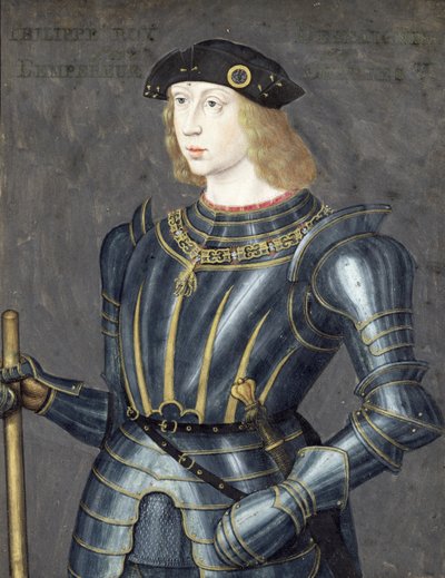 Portret van Filips II van Spanje door French School