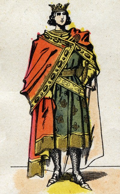 Portret van Filips V de Lange (1294 - 1322), Koning van Frankrijk. door French School
