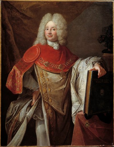 Portret van Philippe Joseph Perrotin de Barmond, Chevalier de Saint Michel in groot kostuum van de Orde door French School