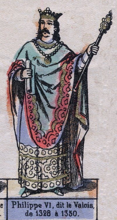 Portret van Filips VI van Frankrijk, bekend als Filips de Valois (1294-1350). Illustratie eind 19e eeuw. door French School