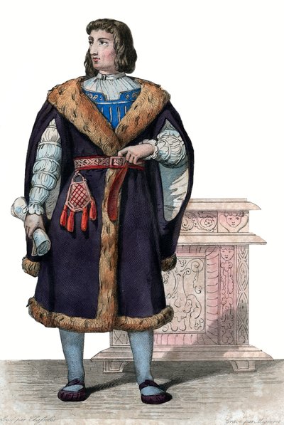 Portret van Philippe de Commines (Commynes of Comines) (1447-1511), Franse schrijver en diplomaat. door French School