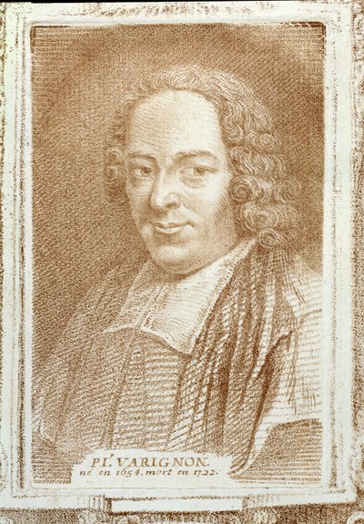 Portret van Pierre L. Varignon (1654-1722) uit Histoire des Mathematiciens door Alexandre Saverien, c.1766 door French School