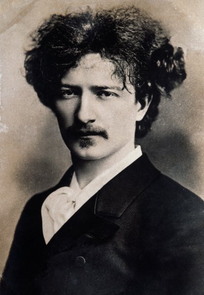 Portret van de Poolse componist Ignacy Jan Paderewski (1860-1941). door French School