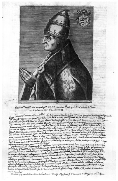 Portret van paus Johannes XXII (1244-1334) door French School