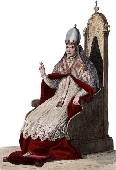 Portret van Paus Sylvester II (of Silvester II) (ca. 938-1003) door French School