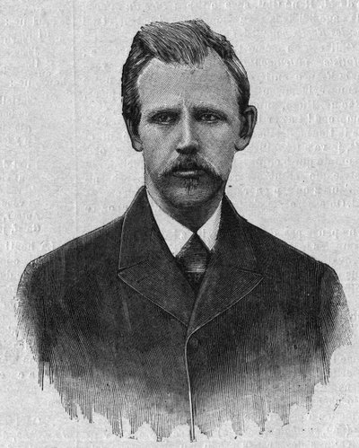 Portret van Fridtjof Nansen (1861-1930), Noorse ontdekkingsreiziger. Gravure in 