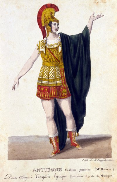 Portret van Prosper Derivis (1808-1880) in de rol van Antigone in de lyrische tragedie 