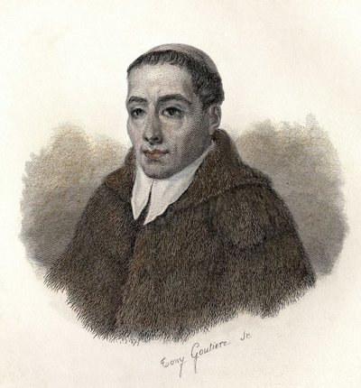 Portret van Heilige Bernard de Menthon (923-1009), aartsdiaken van Aosta en oprichter van de hospices van Saint Bernard. In “Portretten van Nuttige Mannen” door French School