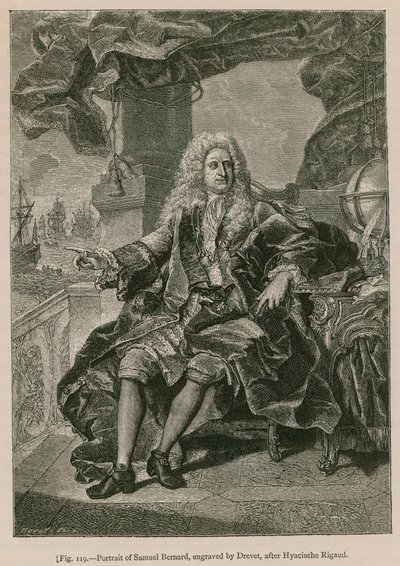 Portret van Samuel Bernard, gegraveerd door Drevet, naar Hyacinthe Rigaud door French School