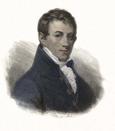 Portret van Sir Humphry Davy (1778-1829), Engelse chemicus en natuurkundige. In 