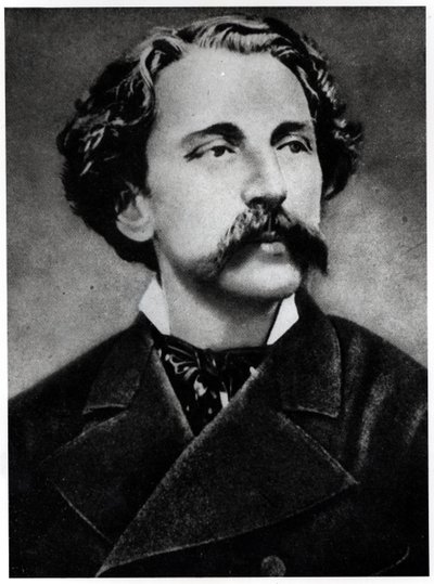 Portret van Stephane Mallarme (1842-98) door French School