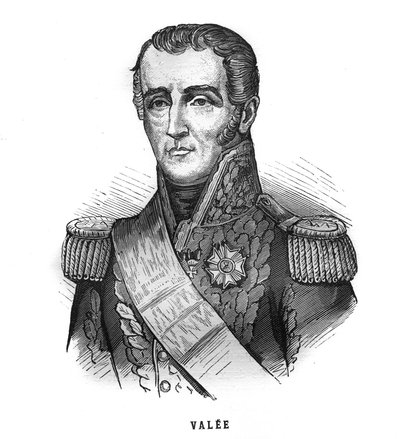 Portret van Sylvain Charles, Graaf Valee (1773-1846), maarschalk van Frankrijk. Gravure in 
