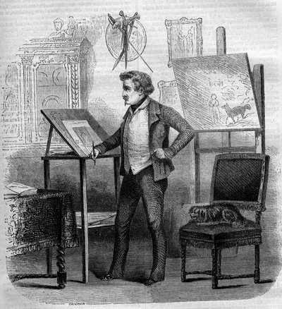 Portret van Tony Johannot (Antoine Johannot genoemd) door French School