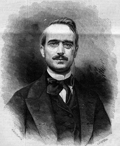 Portret van Urbano (Urban), Graaf Rattazzi (1808-1873), Italiaanse politicus. Gravure in 