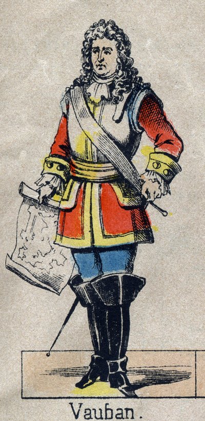 Portret van Vauban Sebastien de Prestre (1633-1707), maarschalk van Frankrijk. Beeld van Epinal uit het einde van de 19e eeuw. Privécollectie door French School