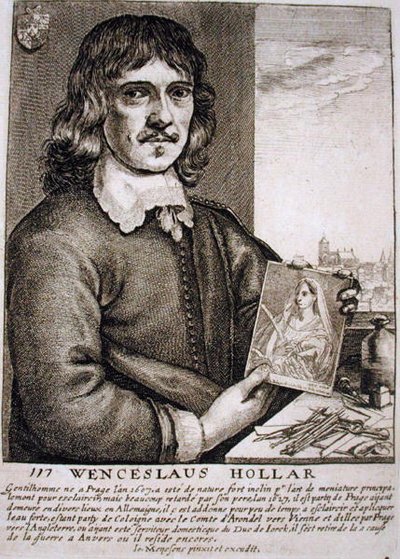 Portret van Wenceslaus Hollar (1607-77) door French School