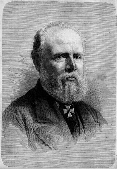 Portret van Willem III (1817-1890), koning van Nederland. Gravure in 