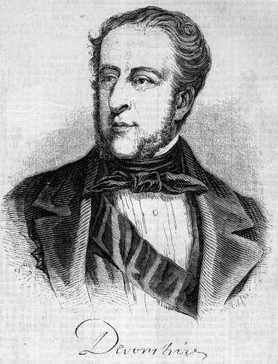 Portret van William Spencer Cavendish (1790-1858), hertog van Devonshire. Gravure in 