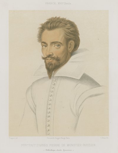 Portret van een man met een puntbaard door French School
