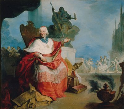 Portret van kardinaal Louis Antoine de Noailles (1651-1729), Aartsbisschop van Parijs door French School