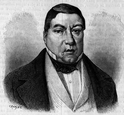 Portret van komiek Moessard. Gravure in het illustere tijdschrift 