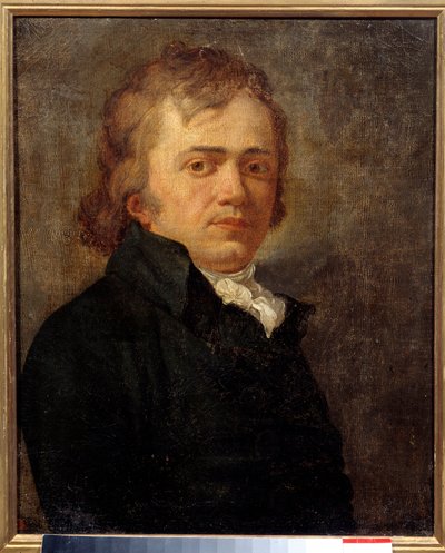 Portret van man ooit geïdentificeerd als Andre Chenier (1762-1794), Franse royalistische dichter. Anoniem Frans schilderij door French School