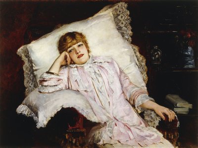 Portret van de actrice Jeanne Samary zittend driekwart lengte door French School
