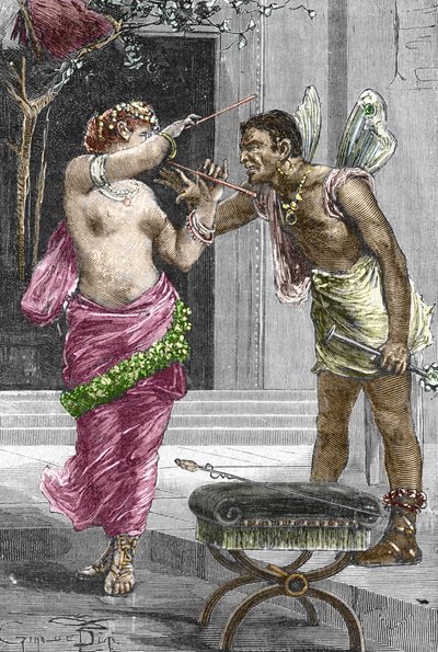 Portret van de courtisane en actrice Theodora, voor haar huwelijk met keizer Justinianus I, 1888 door French School
