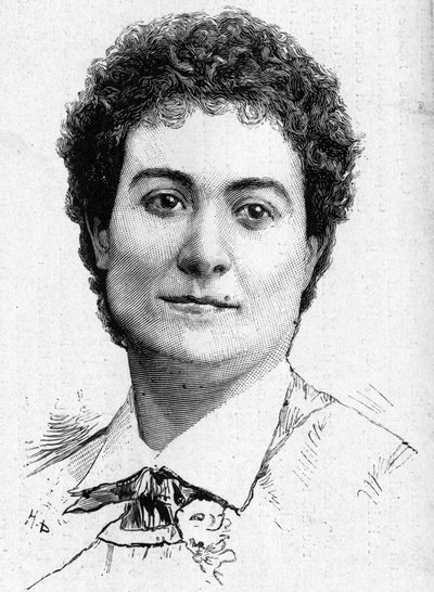 Portret van de Diva Mme Peschard overleden in 1887. door French School