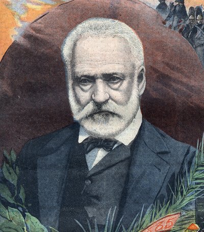 Portret van de Franse schrijver Victor Hugo (1802-1885). Gravure in 