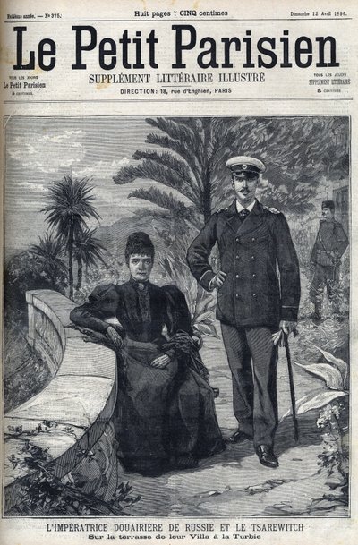 Portret van de keizerin-weduwe van Rusland Maria Fedorovna (geboren Dagmar van Denemarken) door French School
