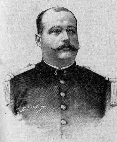 Portret van de Markies Patrice de Mac Mahon (Mac-Mahon) (1855-1927). Gravure in 