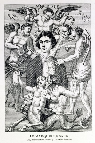 Portret van de Markies de Sade Omringd door Duivels door French School