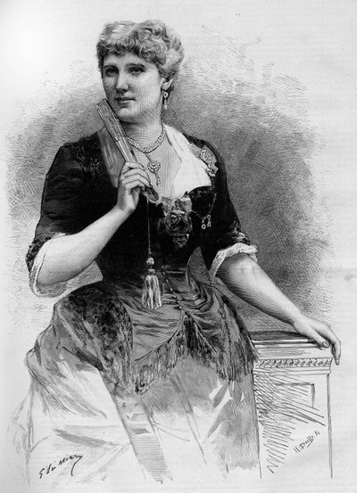 Portret van de Zweedse sopraan Christine Nilsson (1843-1921), in de Illustere Wereld 1887. door French School