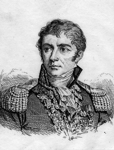 Portret van de Franse generaal Honoré Vial. Gravure uit de 19e eeuw door French School
